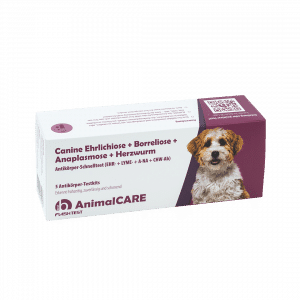 Canine Ehrlichiose + Borreliose + Anaplasmose + Herzwurm Antikörper Kombi-Schnelltest