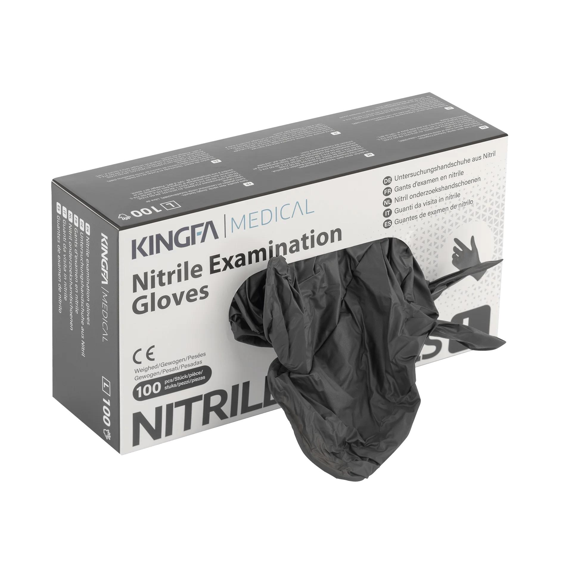 KINGFA Einweghandschuhe aus Nitril (schwarz) – Bild 3